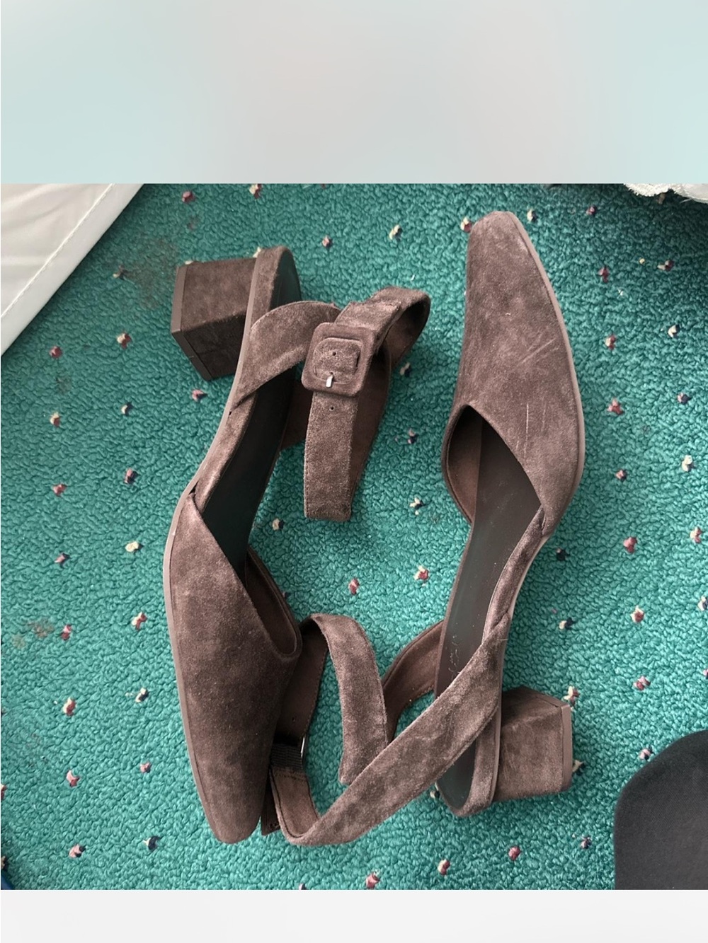 Brown Suede Block Heel Sandals